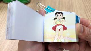 Shizuka's skirt was lifted up//Doraemon cartoon flipbook//507