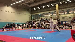 James Clark CKK (aka) v Matthew Orton Kenilworth Kyokushin (shiro) Novice Mens MW 1st Round