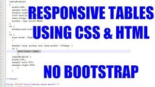 Simple Responsive Tables in CSS and HTML without Bootstrap