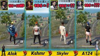 ALOK VS A124 VS SKYLER VS K ABILITY TEST FREE FIRE - GARENA FREE