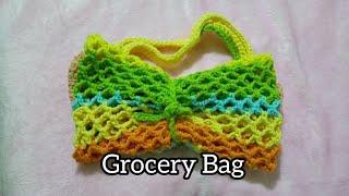 CROCHET GROCERY BAG || SUPERMARKET BAG || SCRAP YARNS