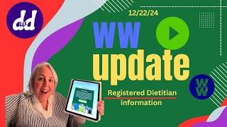 NEW WEIGHT WATCHERS UPDATE | REGISTERED  DIETITIAN UPDATE INFORMATION JUST IN