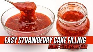 STRAWBERRY CAKE FILLING & QUICK STRAWBERRY JAM IN 5 MINUTES