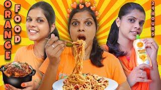 I Only Ate ORANGE Food For 24Hours Challenge!! *Pumpkin Halwa?* | Jenni's Hacks