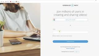 Creating an account in Screencast o matic