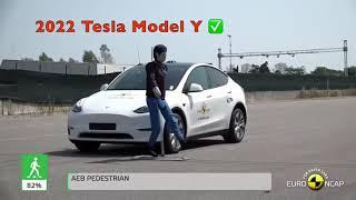 2022 Tesla Model Y Autopilot Euro NCAP test vs  other CAR MANUFACTURERS