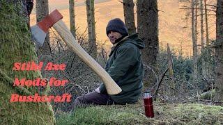 Stihl Forestry Axe / Hatchet for Bushcraft. Modifications, use and review.