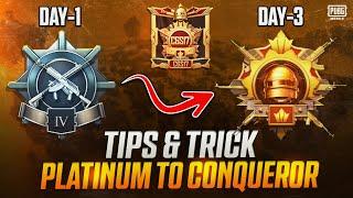 From Platinum To Conqueror  Tips And Tricks 100% Working | PUBGM