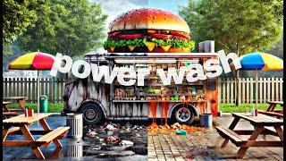 "PowerWash Simulator: Cleaning Half of a Food Truck | Satisfying Gameplay!"