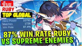 87% Win Rate Ruby VS Supreme Enemies [ Top Global Ruby ] ชีบะ - Mobile Legends Gameplay Emblem Build