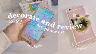 iphone 6s decorate and review in 2023  back up phone! + cute case and pop socket