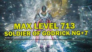 Elden Ring - MAX LEVEL 713 VS NG+7 Soldier Of Godrick Gameplay