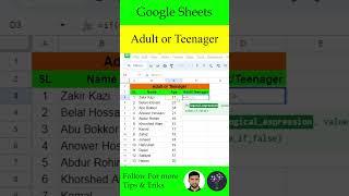 Google Sheets Adult or Teenager Tricks