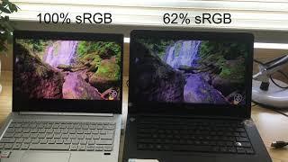 100% sRGB vs 62% sRGB laptop