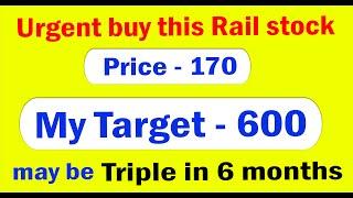 This High growth Railway stock will Triple very soon  | Price - 170 | Target - 600 | Best stock buy