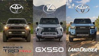 2025 Toyota 4Runner TRD Pro vs Lexus GX550 vs Land Cruiser - Civil War!