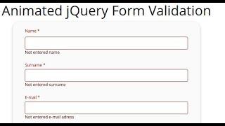 Animated jQuery Form Validation - DEMO