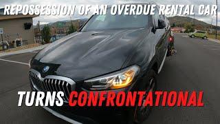 Catching A Stolen Rental Car Before It Crosses The Canadian Border?? | Repo Turns Confrontational