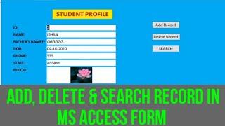HOW TO ADD, DELETE AND SEARCH RECORD IN MS ACCESS FORM|| ADD RECORD IN MS ACCESS FORM