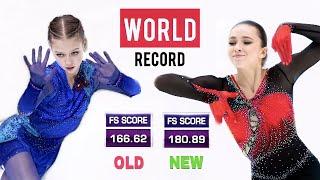 Alexandra Trusova vs Kamila Valieva - World Record Programs side by side