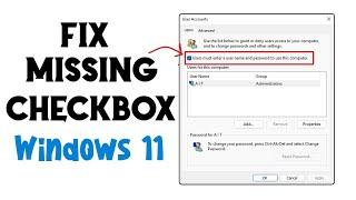 Fix Missing netplwiz Users Must Enter User Name and Password to Use this Computer In Windows 11