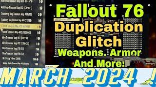 FALLOUT 76 DUPE GLITCH WORKING BEFORE PATCH ! MARCH 2024 ! DUPLICATION EXPLOIT UNLIMITED GEAR! FO76!