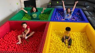 LAST to LEAVE the COLORED Lego Ball Pit!