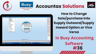 Learn How to  Change Sale/purchase Into Supply Outword/Supply Inward Option or Vice Versa