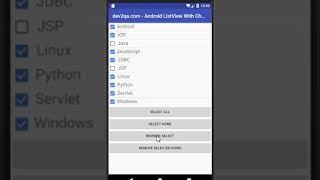 select all none reverse and delete selected list view items example