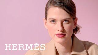 Applying your Rouge Hermès satin lipstick