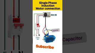 how to single phase induction motor connection | capacitor start motor #shorts #electrical #viral