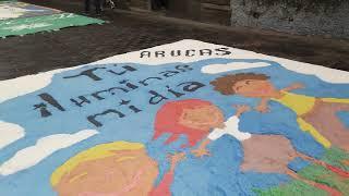 Carpets made with salt in the holy week festivity. A tradition in Spain