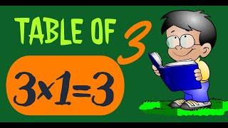 3x1=3 Multiplication, Table of Three 3 Tables Song Multiplication Time of tables - MathsTable