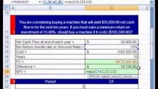 Excel Finance Trick 14: NPV function Capital Invest Decision