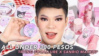 ALL UNDER 300 PESOS! SANRIO X FOCALLURE MAKEUP REVIEW AND TUTORIAL