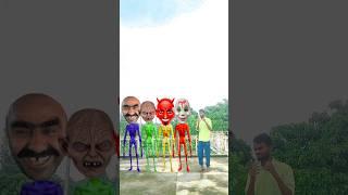 Yellow, red, green, purple dancing siren & my correct head matching game - vfx new video #shorts