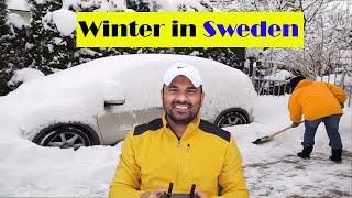 This is how we struggle with snow in Sweden. Winter in SWEDEN