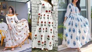 Latest Summer Special Cotton Long Frocks Designs Images For Working Women / Girls / Ladies