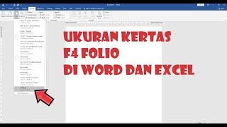 CARA MENAMBAH UKURAN KERTAS F4 DI WORD DAN EXCEL SECARA PERMANEN