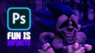 Making Majin Sonic 2.0 from a Friday Night Funkin' Mod in Photoshop | Speed Edit | Fun is Infinite