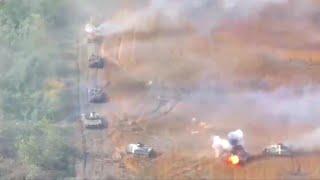 The blow of Russian howitzers D-30 on the column of Ukraine