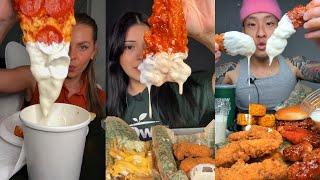 TIKTOK Mukbang Compilation | Wingstop, Cane's, Wendy's, Chipotle, SeaFood Boil & More!