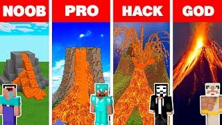 Minecraft NOOB vs PRO vs HACKER vs GOD: TROPICAL VOLCANO HOUSE BUILD CHALLENGE Minecraft Animation