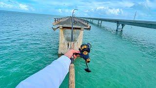 Fishing on the Abandoned 7 Mile Bridge! (Florida Keys Bridge Fishing)