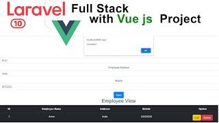Laravel 10 Full Stack with Vue js  Project