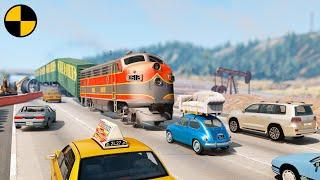Trains on Highway  BeamNG.Drive