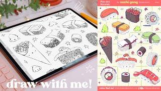  procreate draw with me!  how i design kiss-cut sticker sheets, plus my hints and tips! 