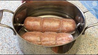 Мужчина готовит!  Настоящая домашняя колбаса.  Вкуснее магазинной