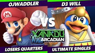 Winter Arcadian Top 8 - D3_Will (Dedede) Vs. Ojwaddler (Mario) Smash Ultimate - SSBU