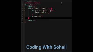 Pattern 27 || C Programming || Coding With Sohail #shorts